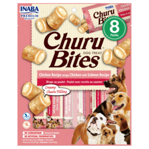 Snack Ciao Churu Dog Bites Pack 8 Unidades Wraps de Pollo Con Salmón