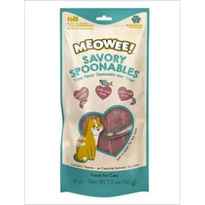 Meowee! Snack Liquido Cuchareable Sabor Salmón, Atún Y Camarón
