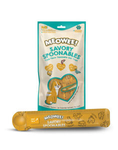 Meowee! Snack Liquido Cuchareable Sabor Pollo, Salmón Y Pato